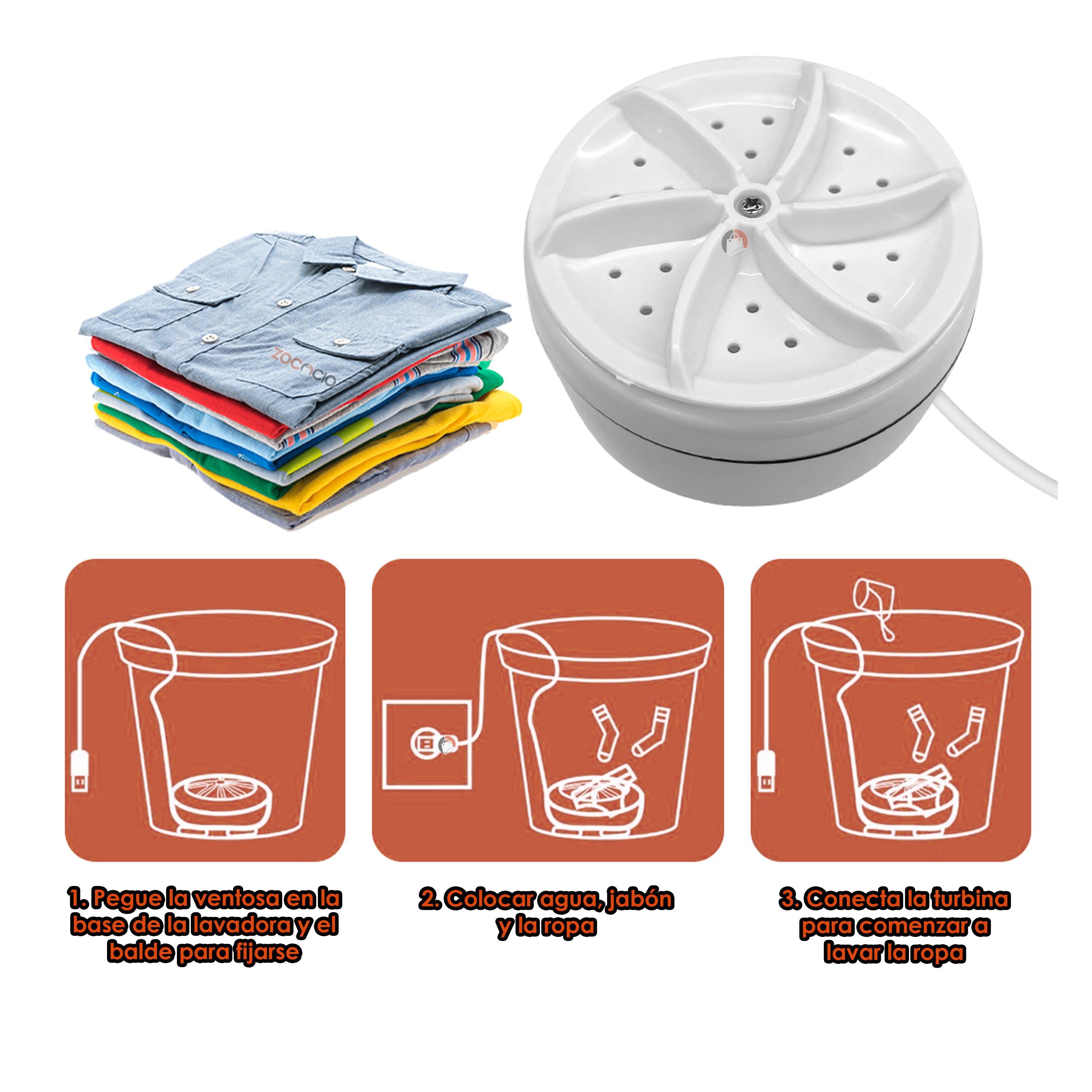 Miniatura 4 de Mini Turbina Lavadora Portable